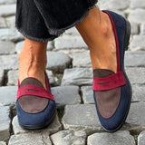 Color-block loafers