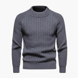 Men's sweater with round neck and textured surface