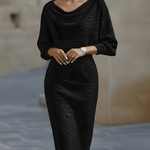 Olivia Batwing Midi Dress Black