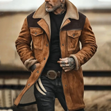 The Genoa Men’s Warm Winter Suede Fleece Lined Jacket with Pockets