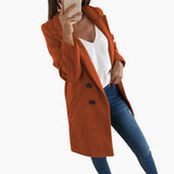 Women's Coat with Button Closure and Long Sleeves