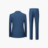 Men's Two-Piece Suit with Pinstripes and Lapel Collar