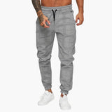 Men's pants with elastic waistband and checkered surface