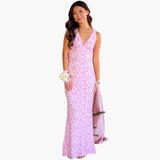Lace Maxi Dress - Women's Style with V-Neck and Elegance