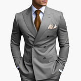 Men’s Suit Set with Notched Lapels and Buttons