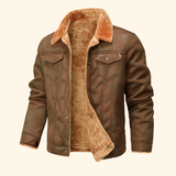The Braxton Men’s Shearling Vintage Leather Jacket