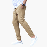 Men's Stretch Pants with Slim Legs and Waistband