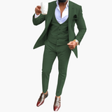 Men's Suit Set with Vest and Breathable Blazer