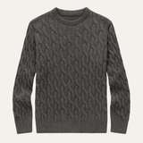 The Brookcrest Men's Warm Winter Cable Knit Crewneck Sweater