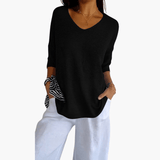 Women's V-Neck Top – Loose Summer Top for Casual Wear