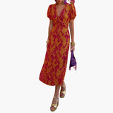 Women's Floral Wrap Dress – Summer Dress with V-Neck