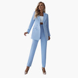 Women’s Suit Set with Blazer and Straight Trousers
