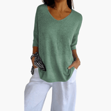 Women's V-Neck Top – Loose Summer Top for Casual Wear