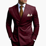 Men’s Suit Set with Notched Lapels and Buttons