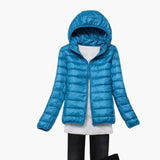 Women’s Down Jacket with Hood and Zipper