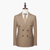 Men's Two-Piece Suit with Pinstripes and Lapel Collar