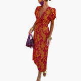 Women's Floral Wrap Dress – Summer Dress with V-Neck