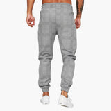 Men's pants with elastic waistband and checkered surface
