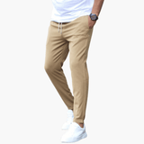 Men's Stretch Pants with Slim Legs and Waistband