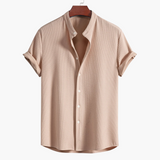 Men's Shirt with Stand Collar - Slim Fit, Elegant & Modern