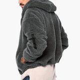 Men's Teddy Jacket with Zipper and Long Sleeves