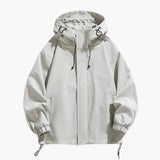 Men's Zip-Up Hoodie with Elastic Hem