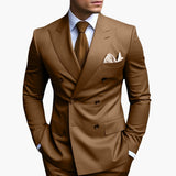 Men's Suit with Notched Lapel and Double-Breasted Design