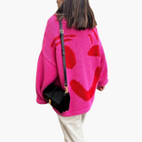 Knitted Sweater for Women - with Oversized Fit and Smiley Design