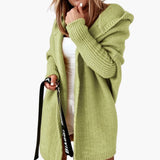 Women’s Knitted Cardigan with Hood and Open Front