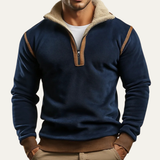 The Pinehaven Men's Vintage Sherpa Lined Quarter Zip Sweater