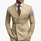 Men’s Suit Set with Notched Lapels and Buttons