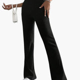 Wide High Waist Knit Pants for Women – Comfortable Lounge Fit