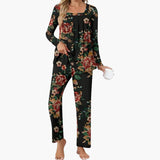 Women's Pajama Set with Long Sleeves and Star Pattern