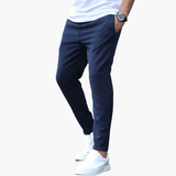 Men's Stretch Pants with Slim Legs and Waistband