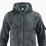 Men's Teddy Jacket with Zipper and Long Sleeves
