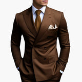 Men’s Suit Set with Notched Lapels and Buttons