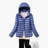 Women’s Down Jacket with Hood and Zipper
