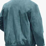 Men's Bomber Jacket with Zipper and Side Pockets