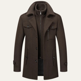 The Kensington Men’s Double Collar Business  Wool Trench Coat