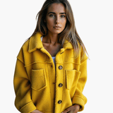 Women's Fleece Jacket with Buttons – Cozy & Warm