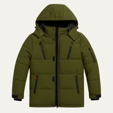 The Brookhaven Men’s Warm Hooded Winter Puffer Coat with Zipper Pockets