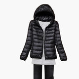 Women’s Down Jacket with Hood and Zipper