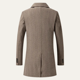 The Westhaven Men's Vintage Wool Blend Double Breasted Herringbone Tweed Overcoat