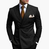 Men's Suit with Notched Lapel and Double-Breasted Design