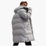 Men's Parka Jacket with Hood and Front Zipper