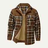 The Verbania Men’s Check Plaid Fleece Lined Flannel Jacket