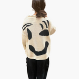 Knitted Sweater for Women - with Oversized Fit and Smiley Design