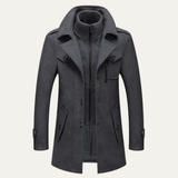 The Kensington Men’s Double Collar Business  Wool Trench Coat