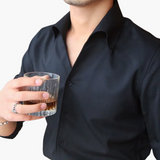 Striped Men's Shirt with Contrast Collar and Buttoned Cuffs