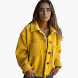 Women's Fleece Jacket with Buttons – Cozy & Warm